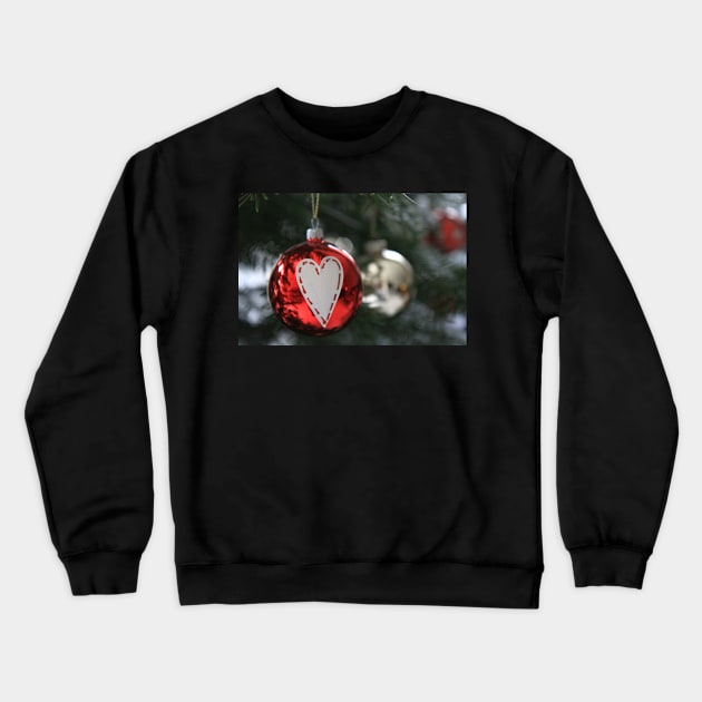 Christmas bauble with heart, red Crewneck Sweatshirt by jomaot